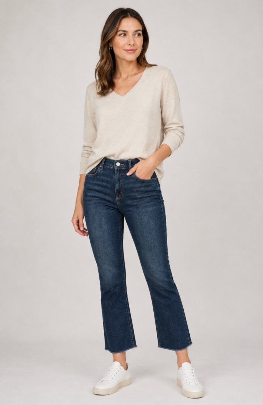 Loft Denim Bootcut Straight Leg Cowboy Rodeo Cropped Dark Wash Denim Jeans 28